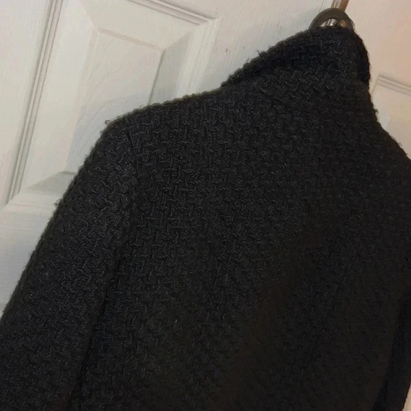 Calvin Klein  black tweed Wool Pea Coat Sz 10 - Picture 15 of 17